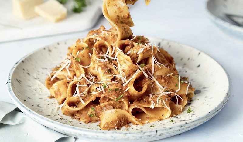 Image of Lauren Toyota’s ragu Bolognese excerpted from the Hot For Food All Day cookbook with permission from Penguin Random House Canada
