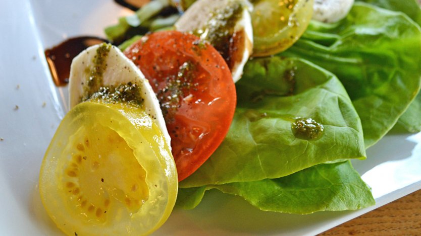Tomato salad from Sage Bistro and Wine Lounge in Canmore, AB. Tomato salad from Sage Bistro and Wine Lounge in Canmore, AB.