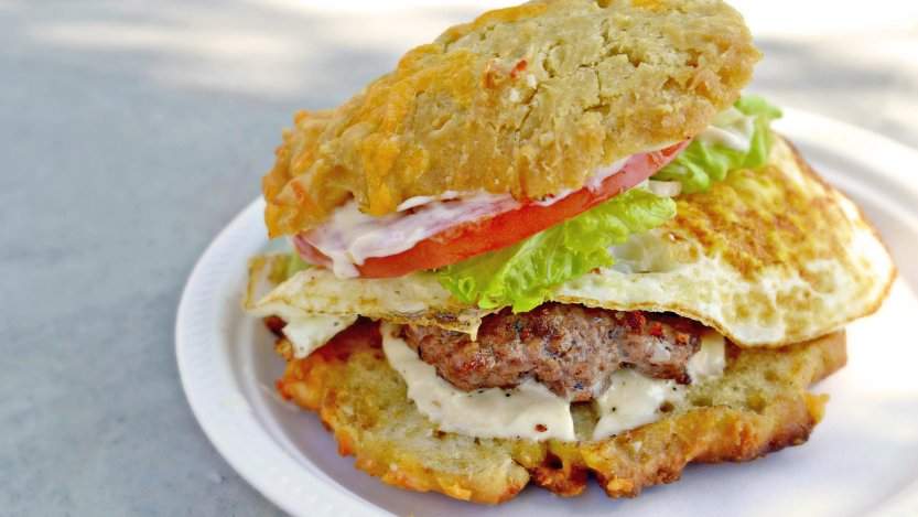 Wild Cuisine Catering's Wild Boar Breakfast Sandwich at Saskatoon Farmers' Market. Wild Cuisine Catering's Wild Boar Breakfast Sandwich at Saskatoon Farmers' Market.