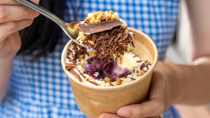 The frozen blueberry mousse from Vancouver's Beaucoup Bakery is a must-try summer treat.