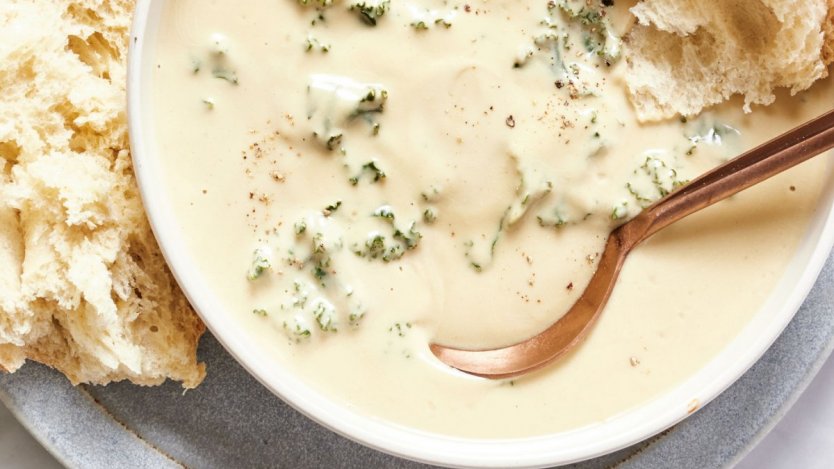 Image for Fall soup recipe: Four heads of garlic soup from the 'Craving Vegan' cookbook