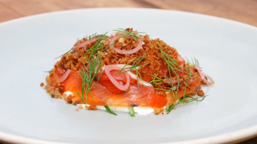 Image for Jamie Harling's gin and juniper cured chinook salmon