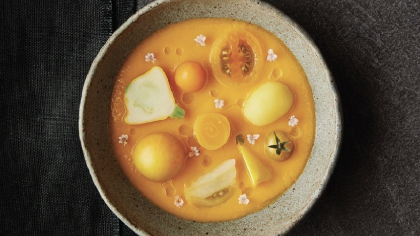 Image for Golden vegetable soup from the Langdon Hall cookbook