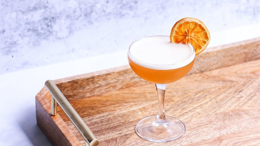 Image for Holiday cocktail recipe: Smoky Maple Sour