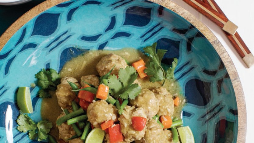 Image for Chef Michael Olson's green curry meatballs with coconut