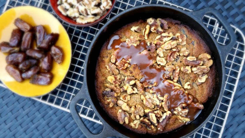 Image for Karine Moulin's date and walnut cake