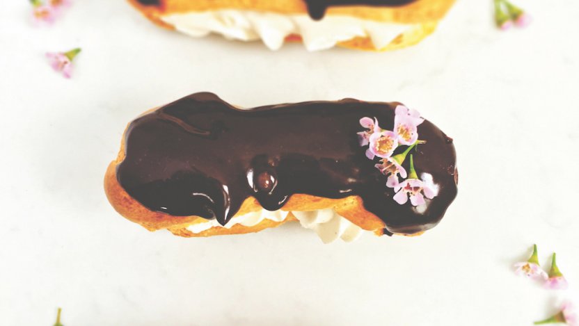 Image for Renee Kohlman&#039;s raspberry- and cream-filled éclairs with chocolate glaze