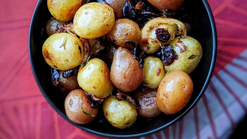 Image for Lemon and cranberry roasted potatoes