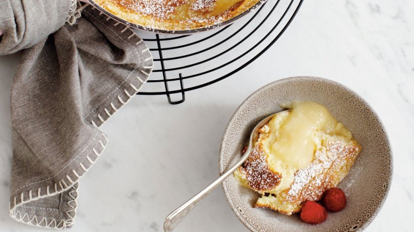 Photos provided by Penguin Random House. Image for Anna Olson's warm lemon saucing cake