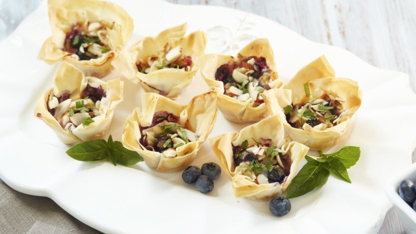 Image for B.C. blueberry goat cheese sweet chili phyllo cups