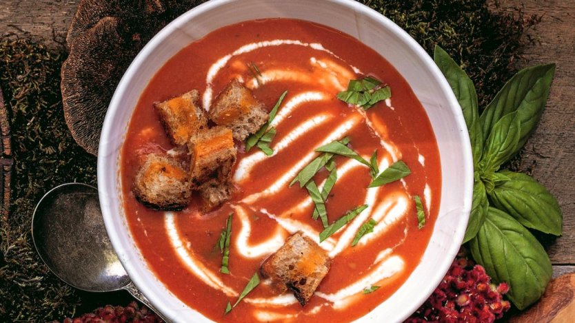 Recipe and images provided by Appetite by Random House. Image for Try this recipe for roasted tomato soup with sumac from the 'Taste Buds' cookbook