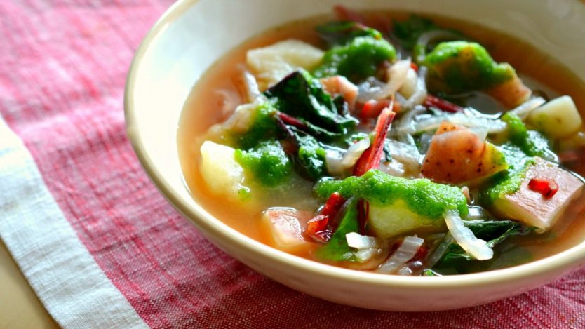 Image for Swiss chard and braised pork soup