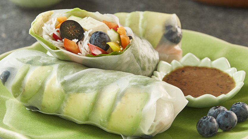 Image for Vegetable blueberry spring rolls with B.C. blueberries
